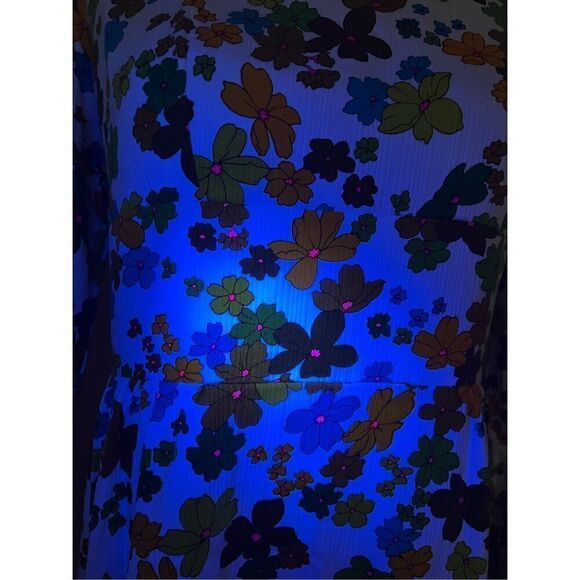 1970s Flower Power Maxi Dress Day Glo - Picture 12 of 12